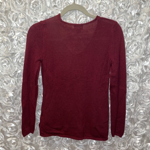 V Neck Soft Maroon Sweater - Picture 2 of 2